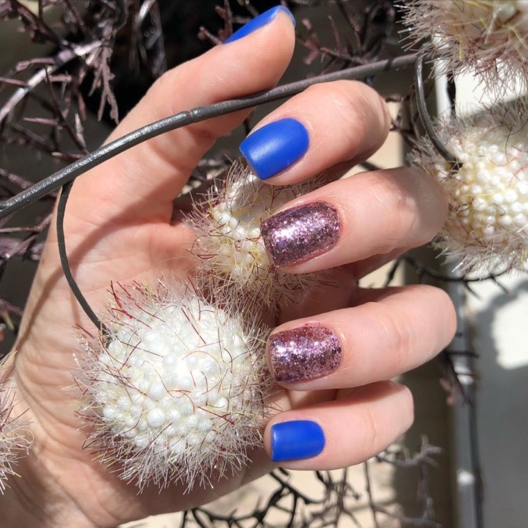 Hand with nails painted